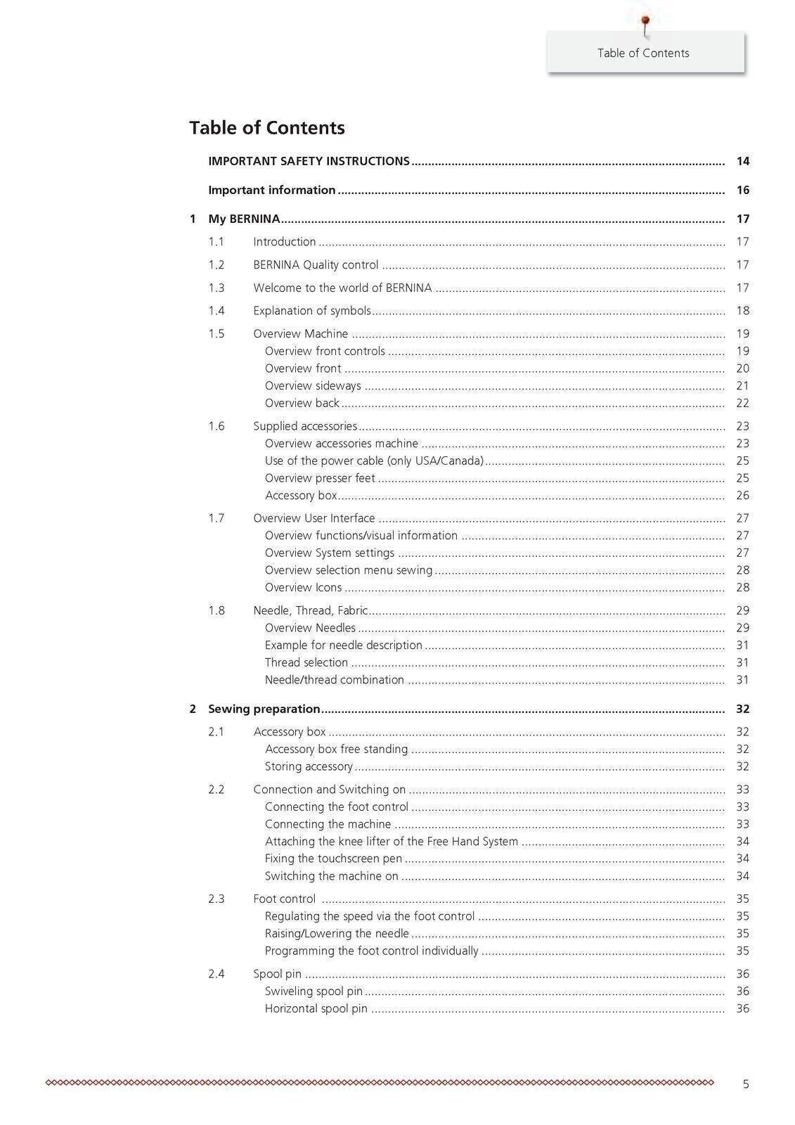 BERNINA 770 QE Sewing Machine User Manual Operation Guide