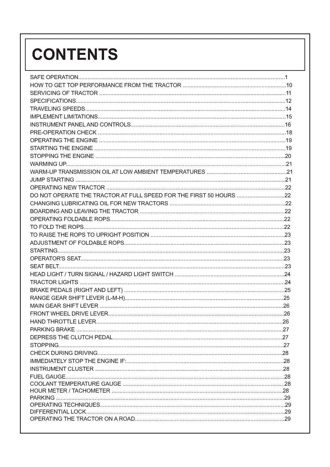 KUBOTA EK1-261 TRACTOR OPERATORS MANUAL - STEEL WIRE BOUND - PROTECTIVE COVERS