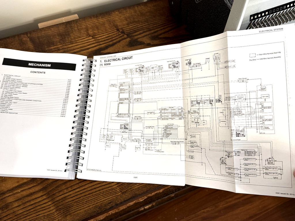 KUBOTA B2650 B3350 HSDC TRACTOR WORKSHOP MANUAL WIRE BOUND, COVERS, XL FOLDOUTS