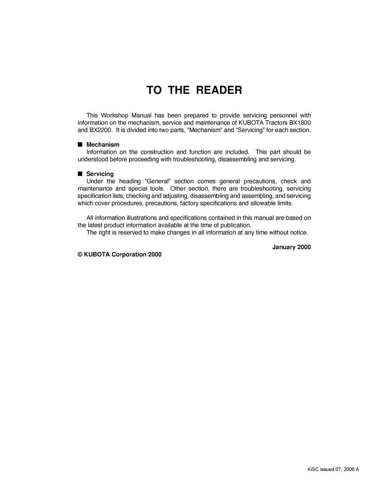 KUBOTA BX1800 BX2200 TRACTOR WORKSHOP MANUAL - WIRE BINDING & PROTECTIVE COVERS