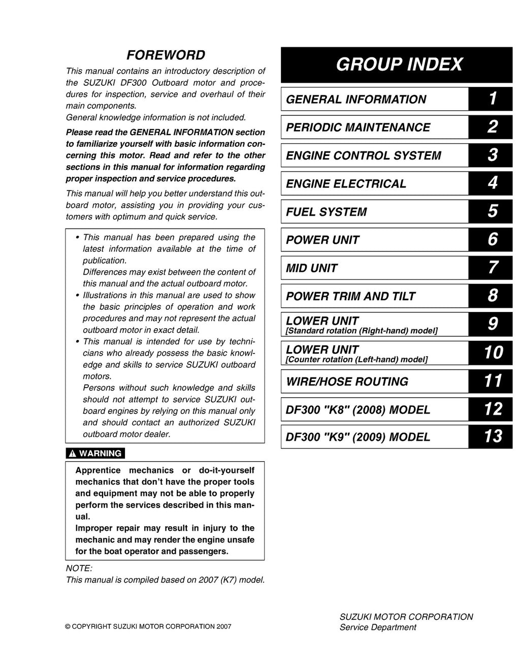 Suzuki DF300 Four Stroke Outboard Service Manual - WIRE BOUND PROTECTIVE COVERS