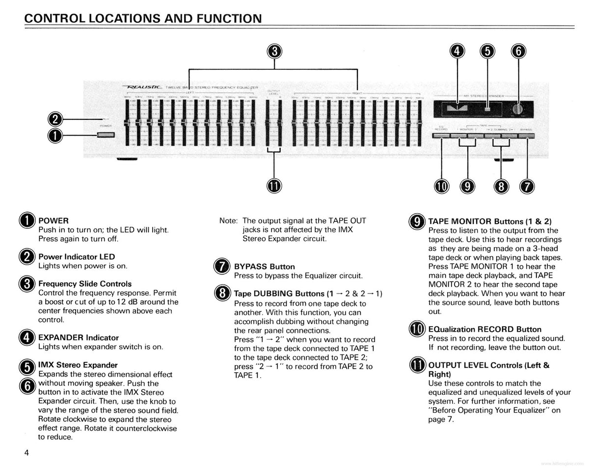 REALISTIC 31-2010 12 Band Stereo Frequency Equalizer Owners Manual, FOLDOUTS