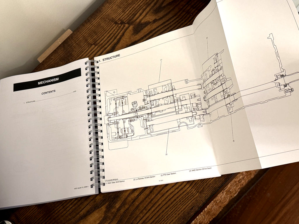KUBOTA L3200 WORKSHOP SERVICE MANUAL - STEEL WIRE BOUND - PROTECTIVE COVERS