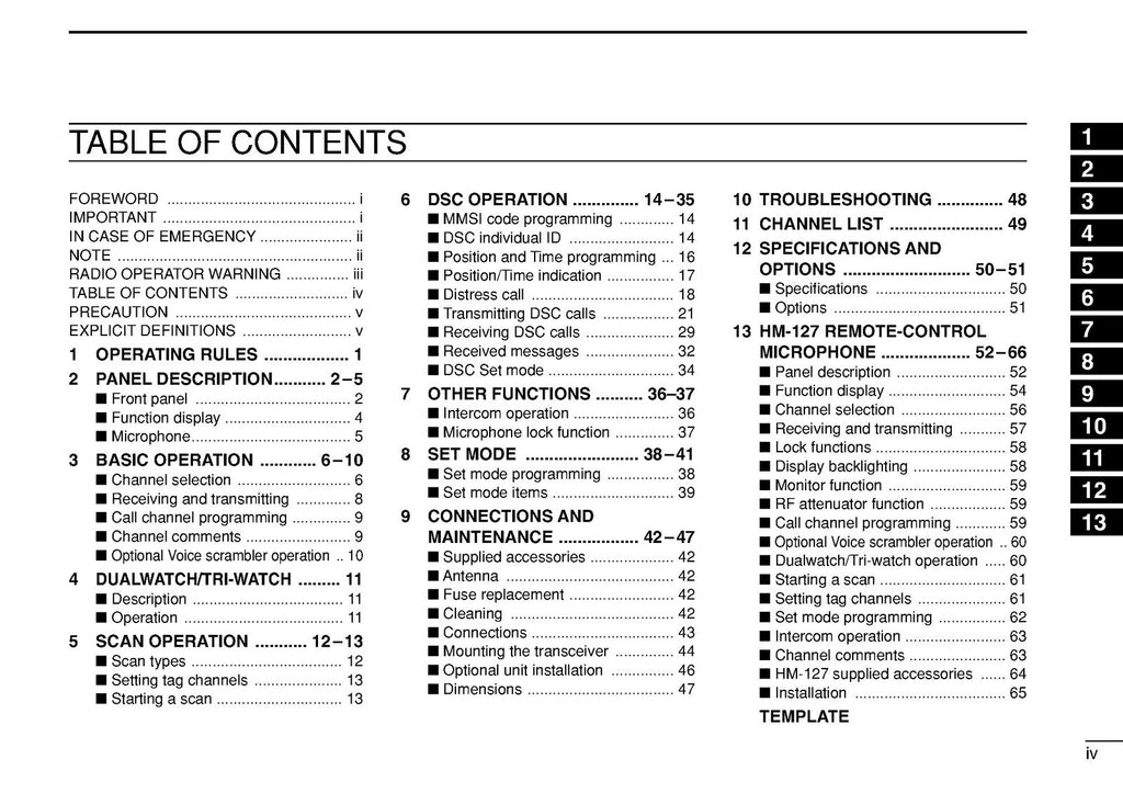 ICOM IC-M502A MARINE TRANSCEIVER INSTRUCTION MANUAL - WIRE BOUND - TOUGH COVERS