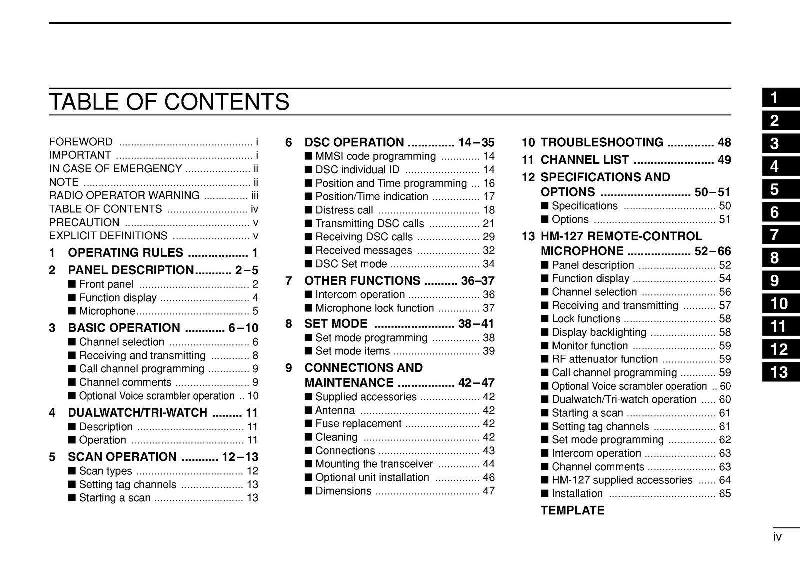 ICOM IC-M502A MARINE TRANSCEIVER INSTRUCTION MANUAL - WIRE BOUND - TOUGH COVERS