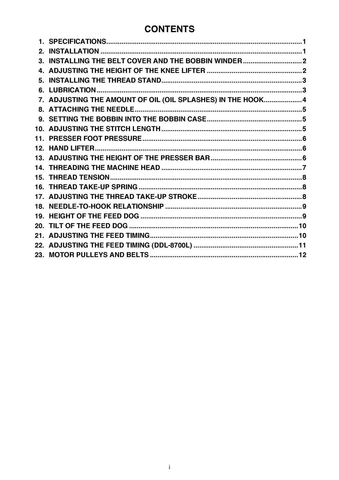 JUKI DDL-8700 Sewing Machine User Manual Operation Guide - TOUGH WIRE BINDING