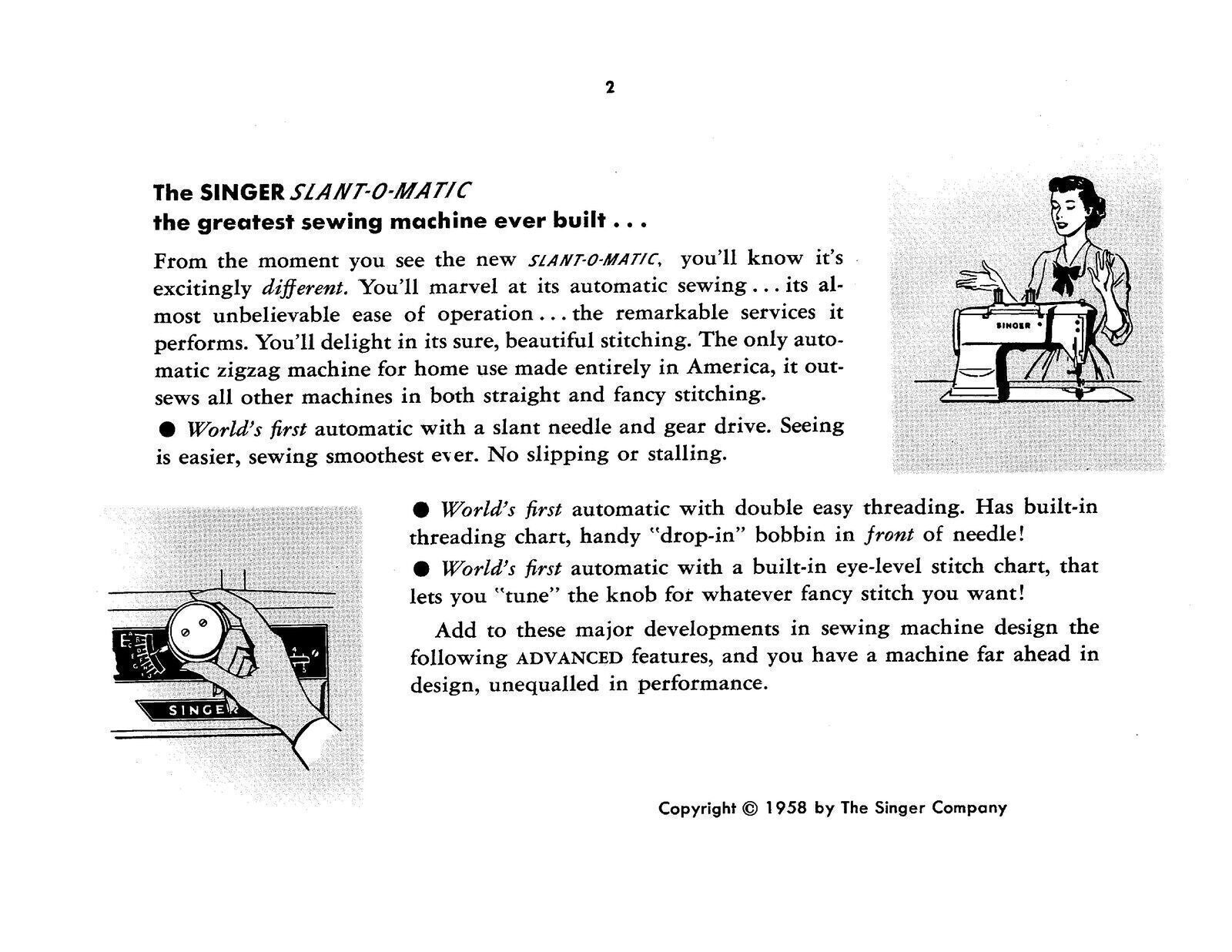 SINGER 401A Slant-O-Matic Sewing Machine User Manual: TOUGH WIRE BINDING, COVERS