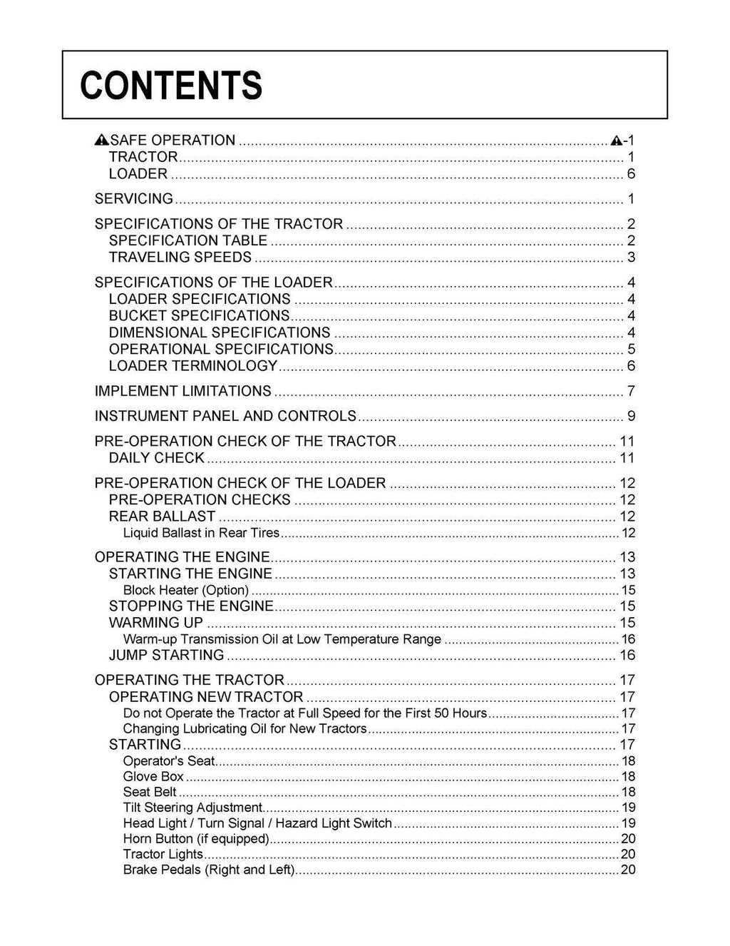 KUBOTA B26TL OPERATORS MANUAL -STEEL WIRE BOUND - PROTECTIVE COVERS