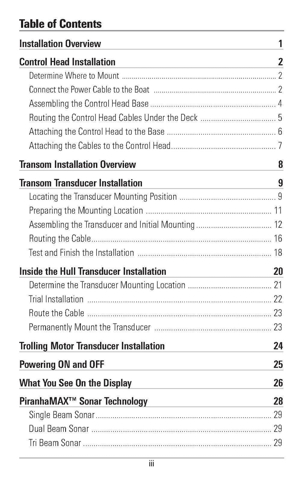 HUMMINBIRD PiranhaMAX 150 160 170 180 190c User Manual - TOUGH WIRE BINDING