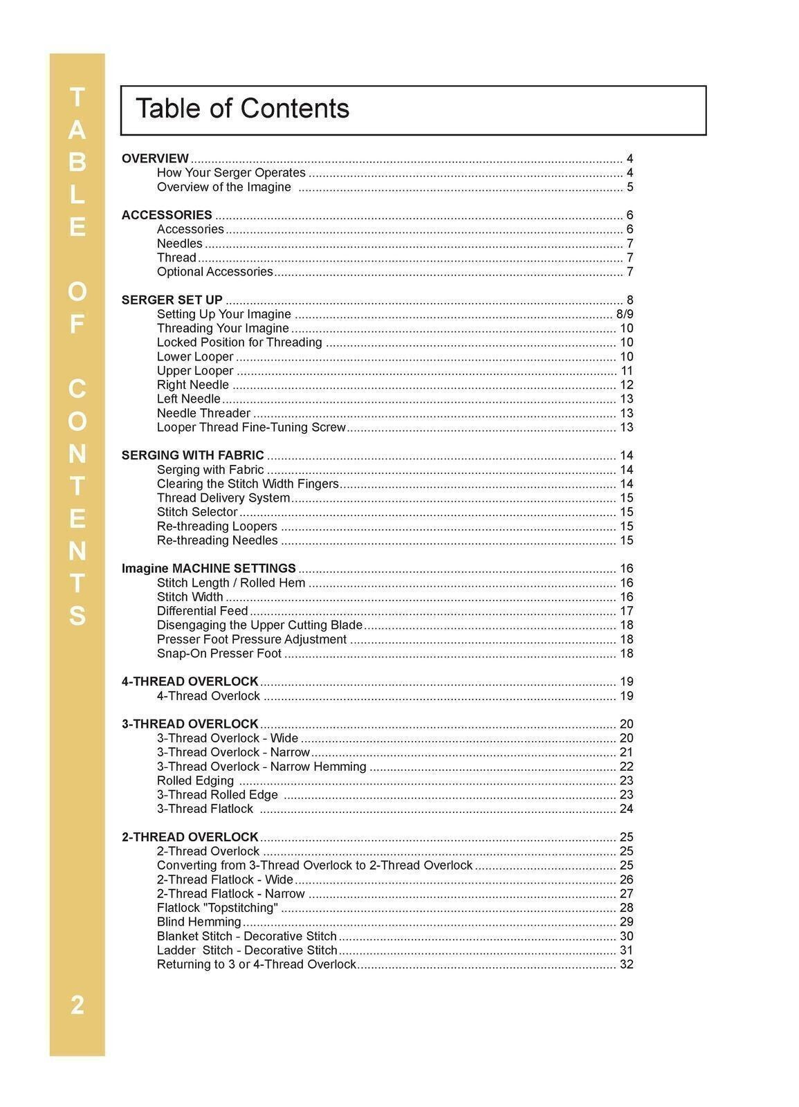 BABY LOCK Imagine BLE1AT2 Serger Sewing Machine User Manual TOUGH WIRE BINDING