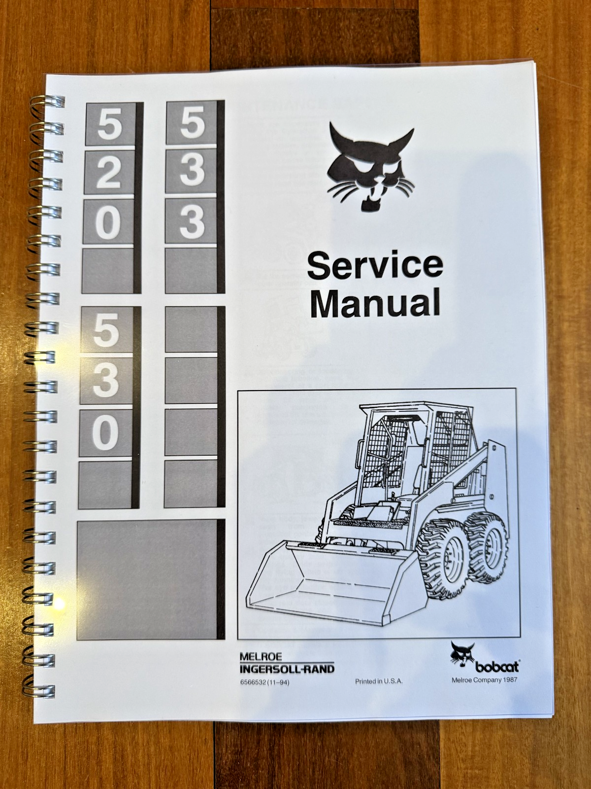 BOBCAT 520 530 533 Service Manual - BOUND - COVERS - XL FOLDOUT PAGES