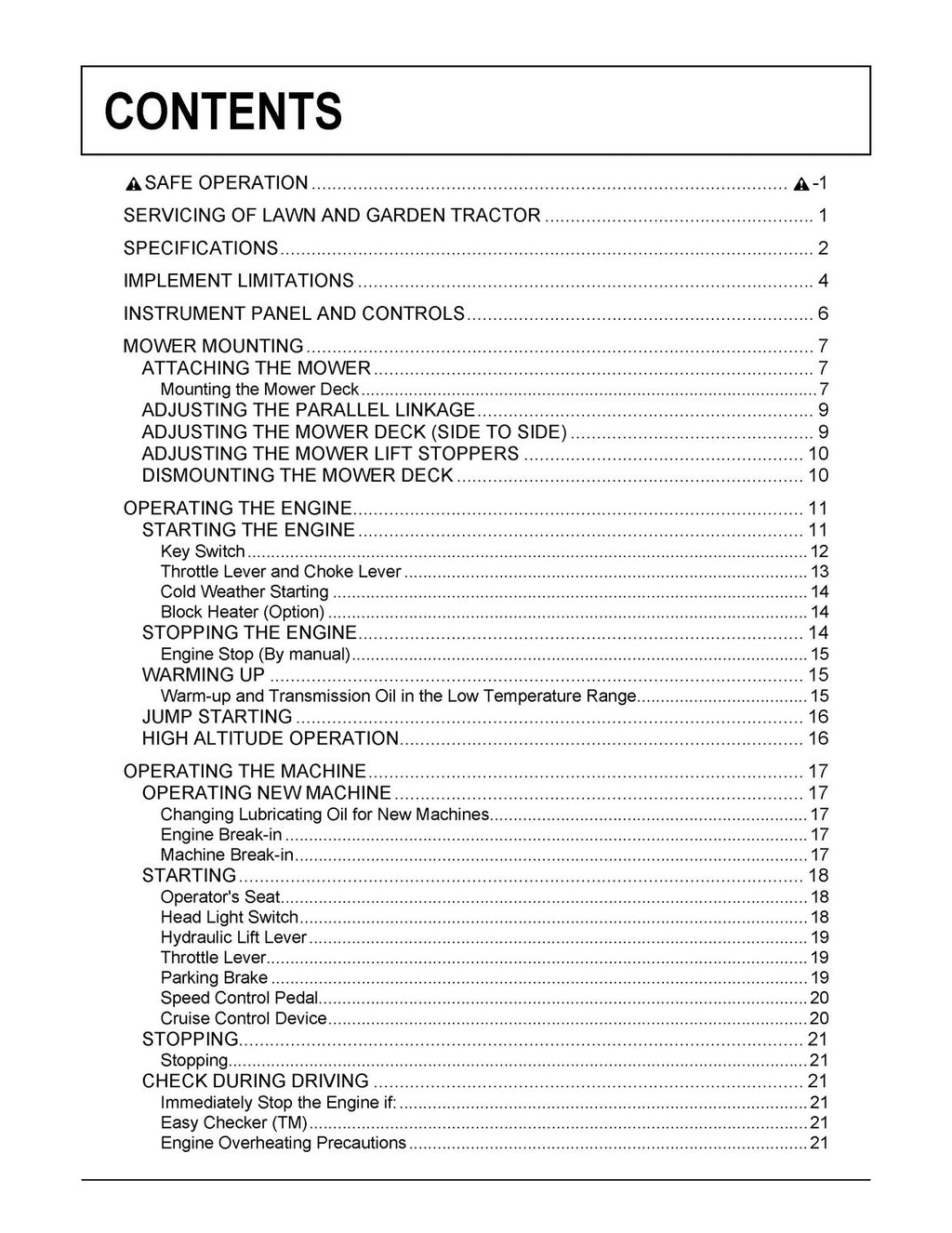 KUBOTA GR2020G GR2120 GR2120AU Lawn Ride on Mower Operators Manual - WIRE BOUND