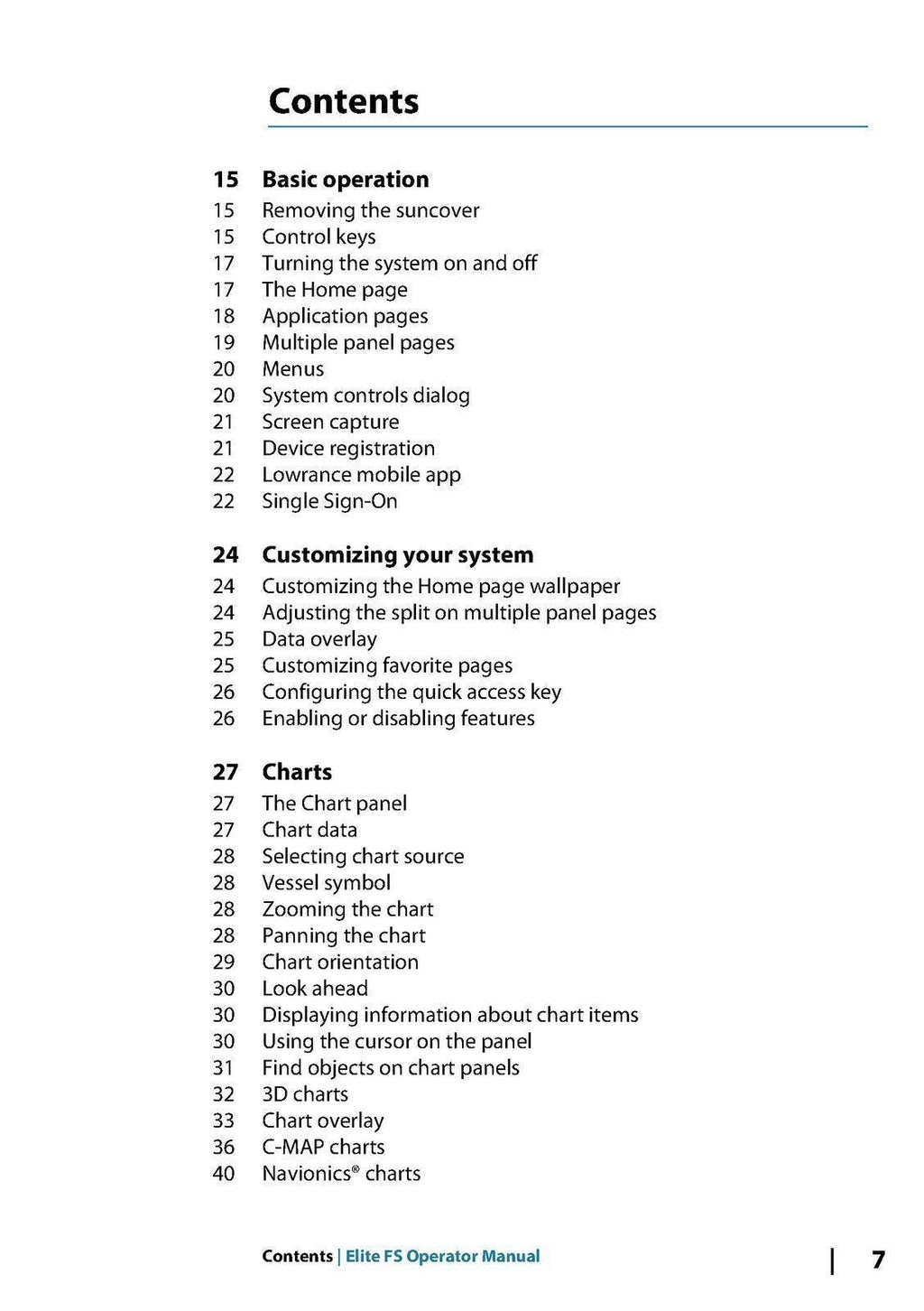 LOWRANCE ELITE FS User Manual Owners Instructions - TOUGH WIRE BINDING & COVERS