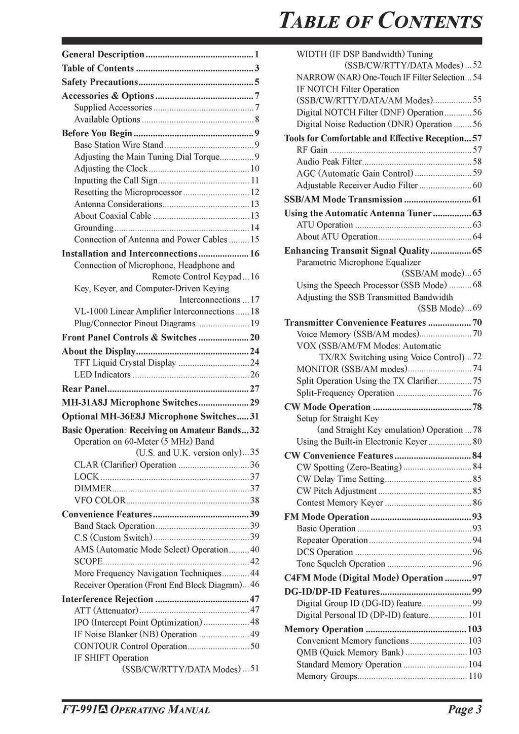 YAESU FT-991A Transceiver Instruction Manual Operating Guide TOUGH WIRE BINDING