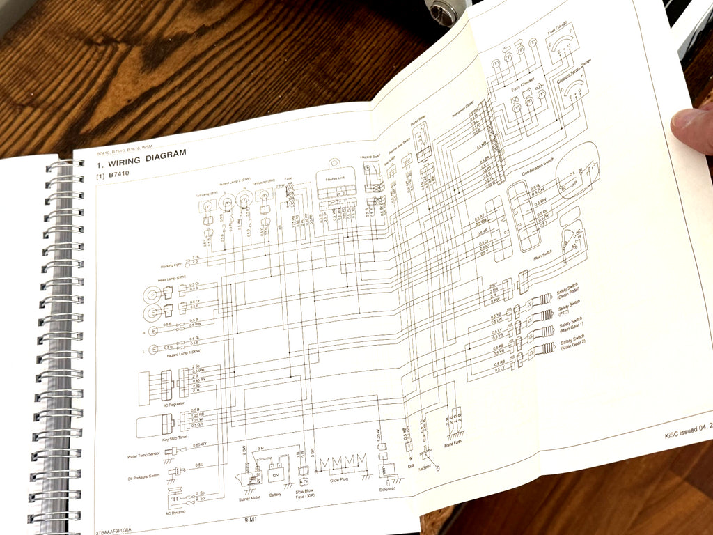 KUBOTA B7410 B7510 B7610 WORKSHOP MANUAL - WIRE BOUND - COVERS - XL FOLDOUTS!