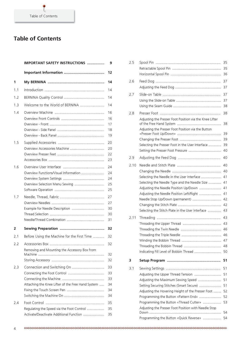BERNINA 570 QE Sewing Machine User Manual Operation Guide [METAL Wire Binding!]