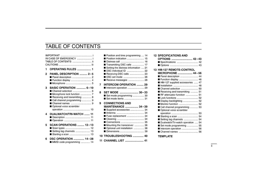 ICOM IC-M502 MARINE TRANSCEIVER INSTRUCTION MANUAL - WIRE BOUND - TOUGH COVERS