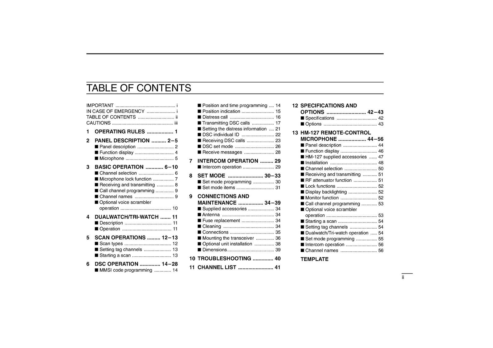 ICOM IC-M502 MARINE TRANSCEIVER INSTRUCTION MANUAL - WIRE BOUND - TOUGH COVERS