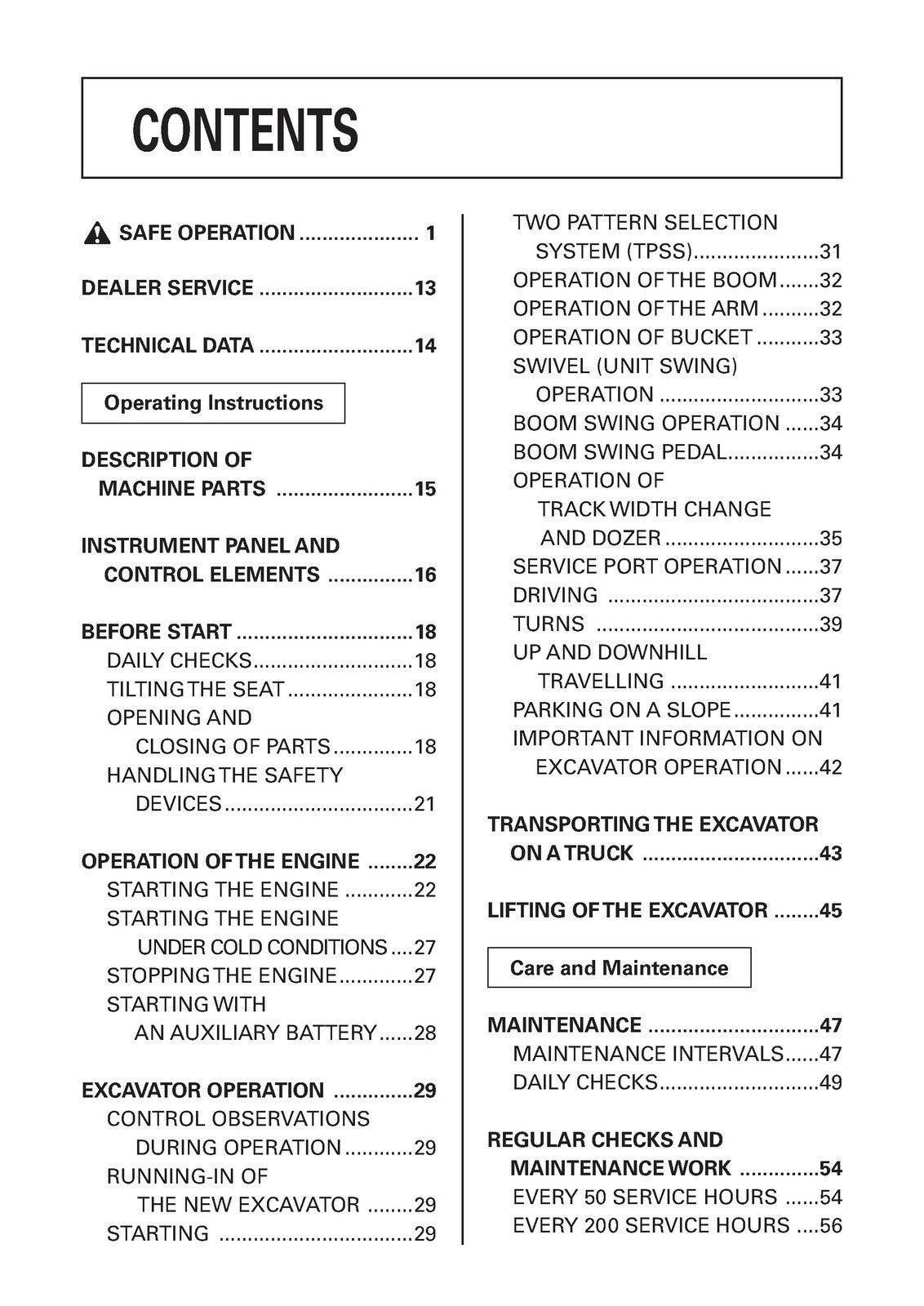 KUBOTA U17-3 EXCAVATOR OPERATORS MANUAL - STEEL WIRE BOUND - PROTECTIVE COVERS
