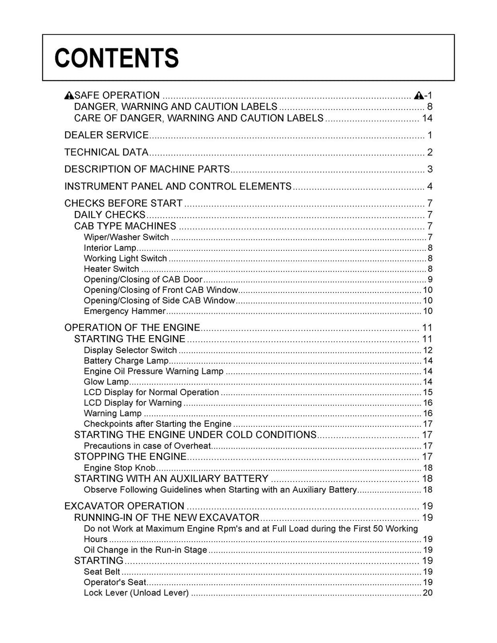 KUBOTA KX018-4 EXCAVATOR OPERATORS MANUAL - STEEL WIRE BOUND - PROTECTIVE COVERS