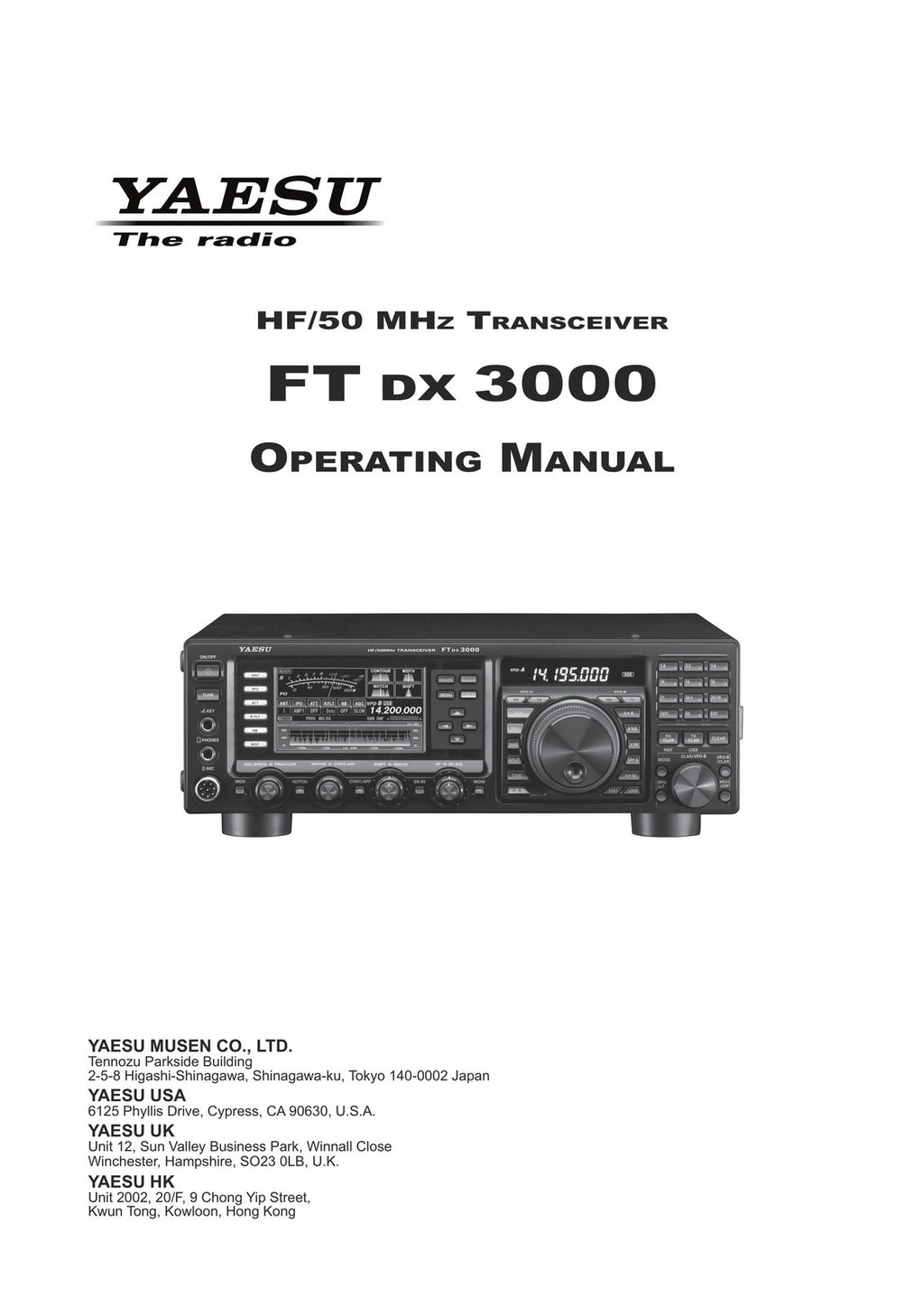 YAESU FT DX 3000 BUNDLE: OPERATING & TECHNICAL MANUAL - BOUND, COVERS, FOLDOUTS