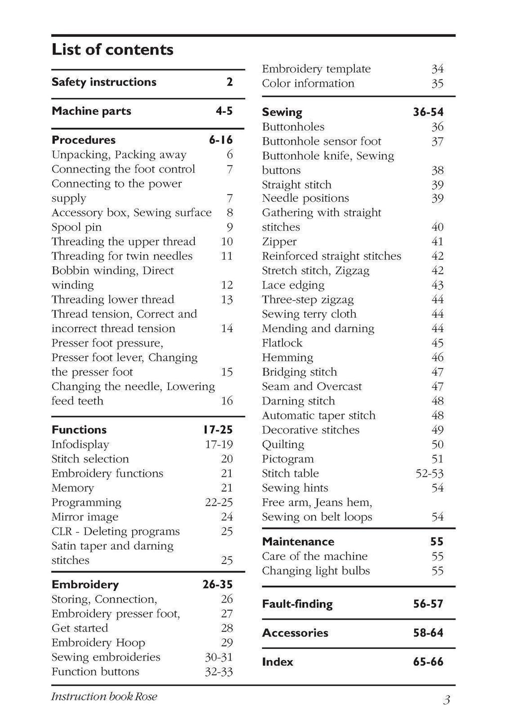 HUSQVARNA VIKING Rose 605 User Manual Operation Guide - TOUGH WIRE BINDING