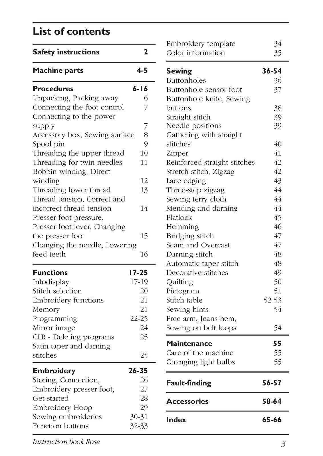 HUSQVARNA VIKING Rose 605 User Manual Operation Guide - TOUGH WIRE BINDING