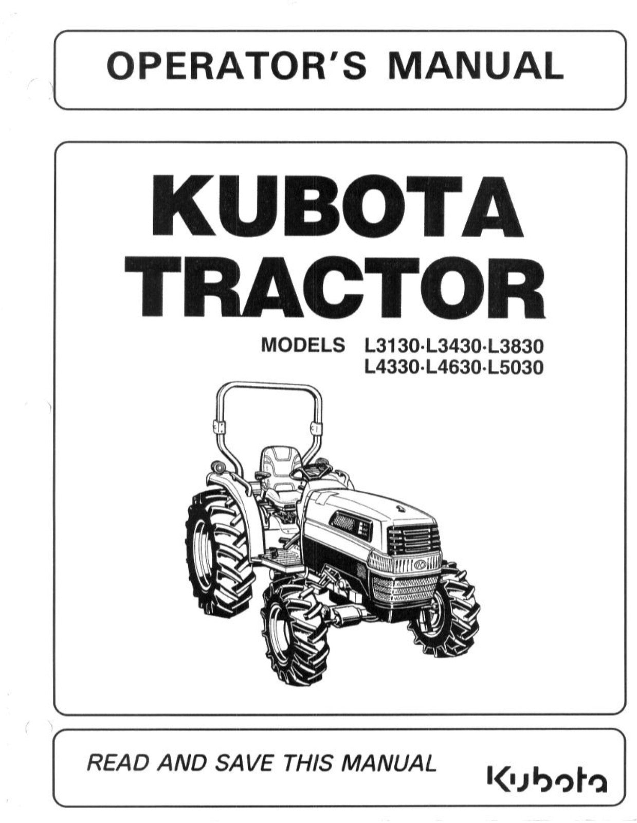 KUBOTA L3130 L5030 & MORE BUNDLE OPERATOR & WORSHOP MANUAL BUNDLE, BOUND, COVERS