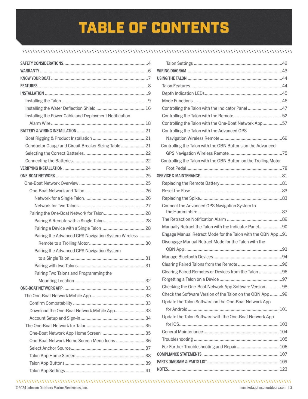 MINN KOTA Talon BT Shallow Water Anchor Manual - WIRE BOUND - TOUGH COVERS