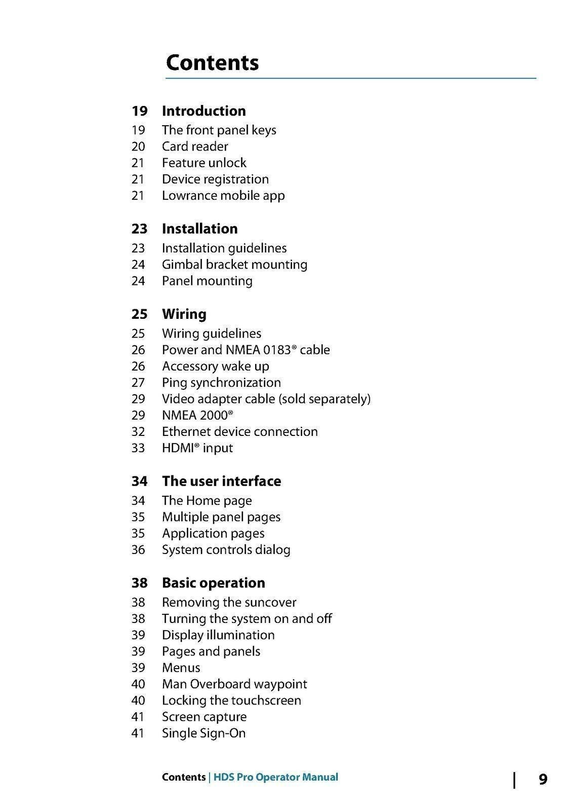 LOWRANCE HDS PRO Fish Finder User Manual Operation Guide WIRE BOUND, FULL COLOR