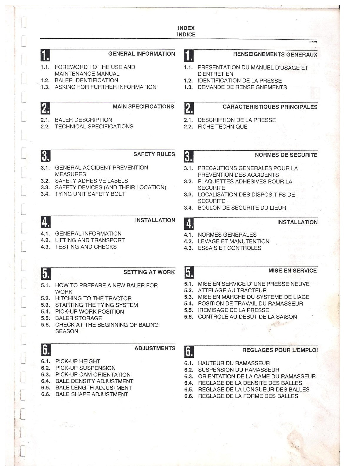 GALLIGNANI 5690 E Baler Operators Manual - STEEL WIRE BOUND - PROTECTIVE COVERS