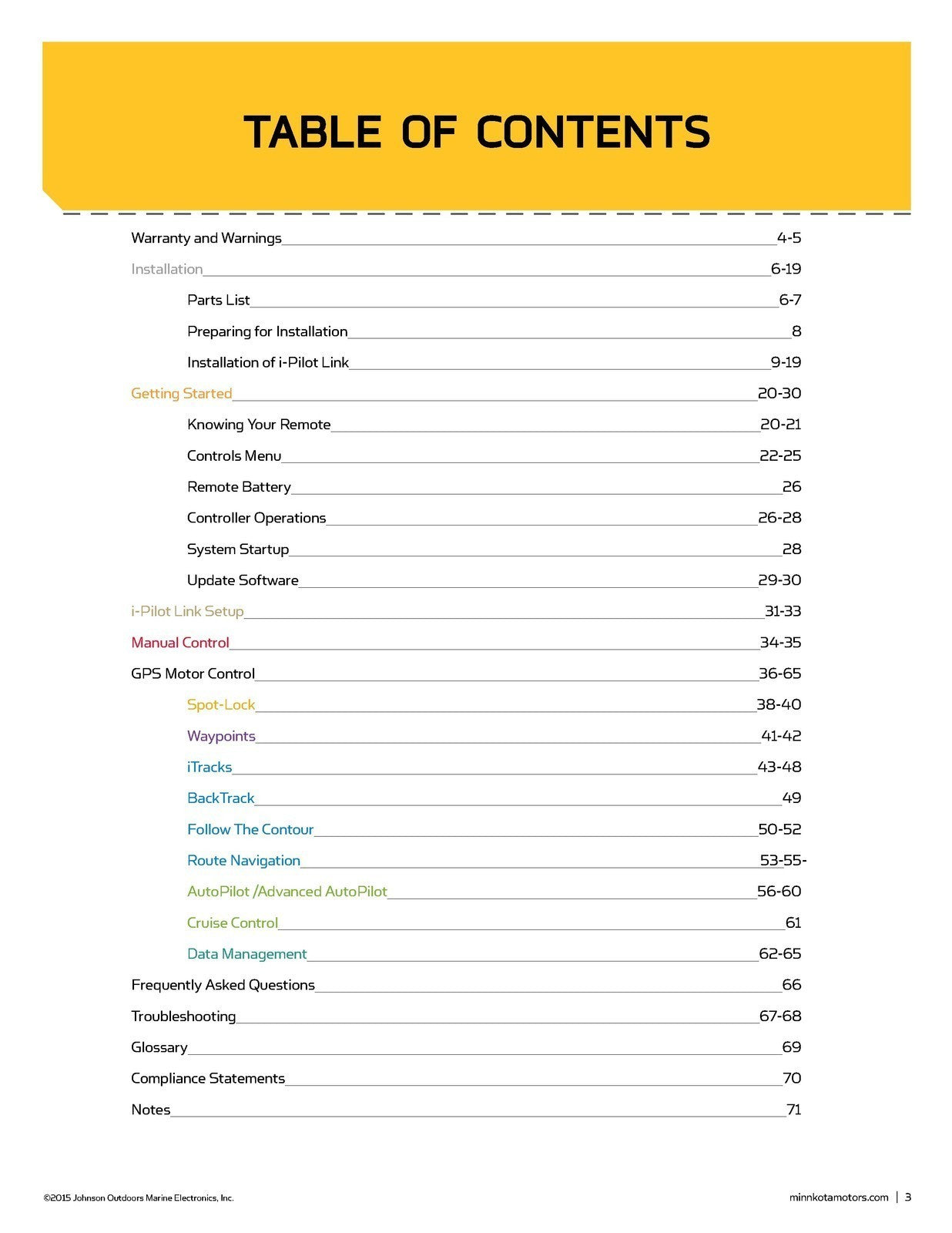 MINN KOTA I-Pilot Link Wireless GPS Trolling System Manual - WIRE BOUND - COVERS