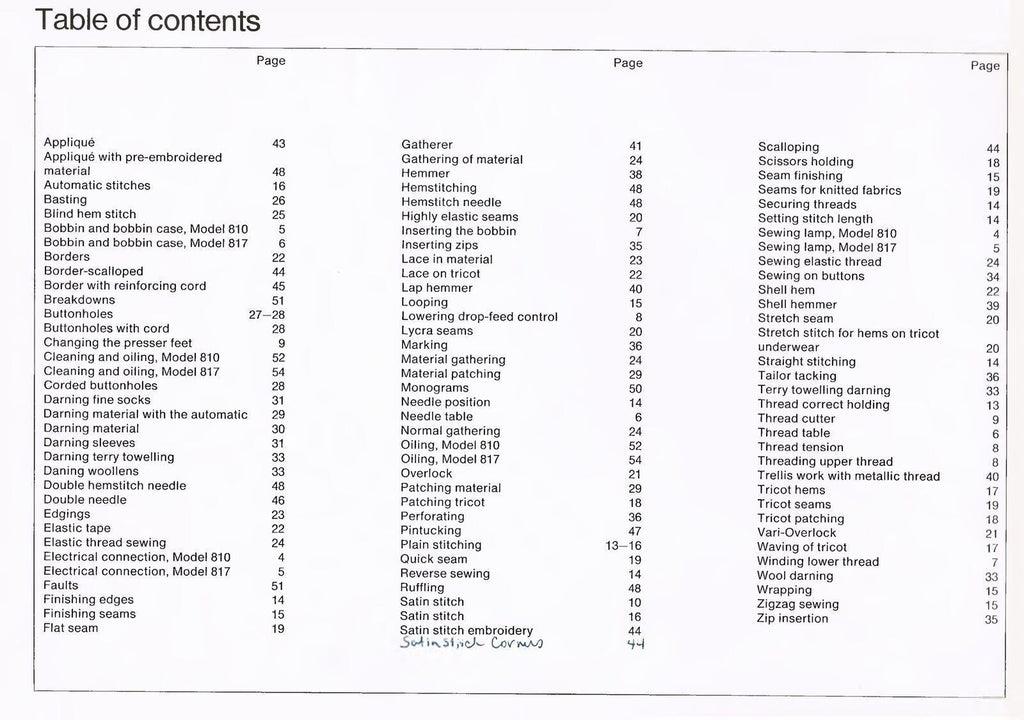 BERNINA 807 810 817 Sewing Machine User Manual - FULL COLOR - WIRE BOUND, COVERS