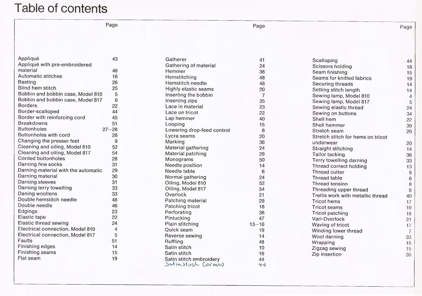 BERNINA 807 810 817 Sewing Machine User Manual - FULL COLOR - WIRE BOUND, COVERS