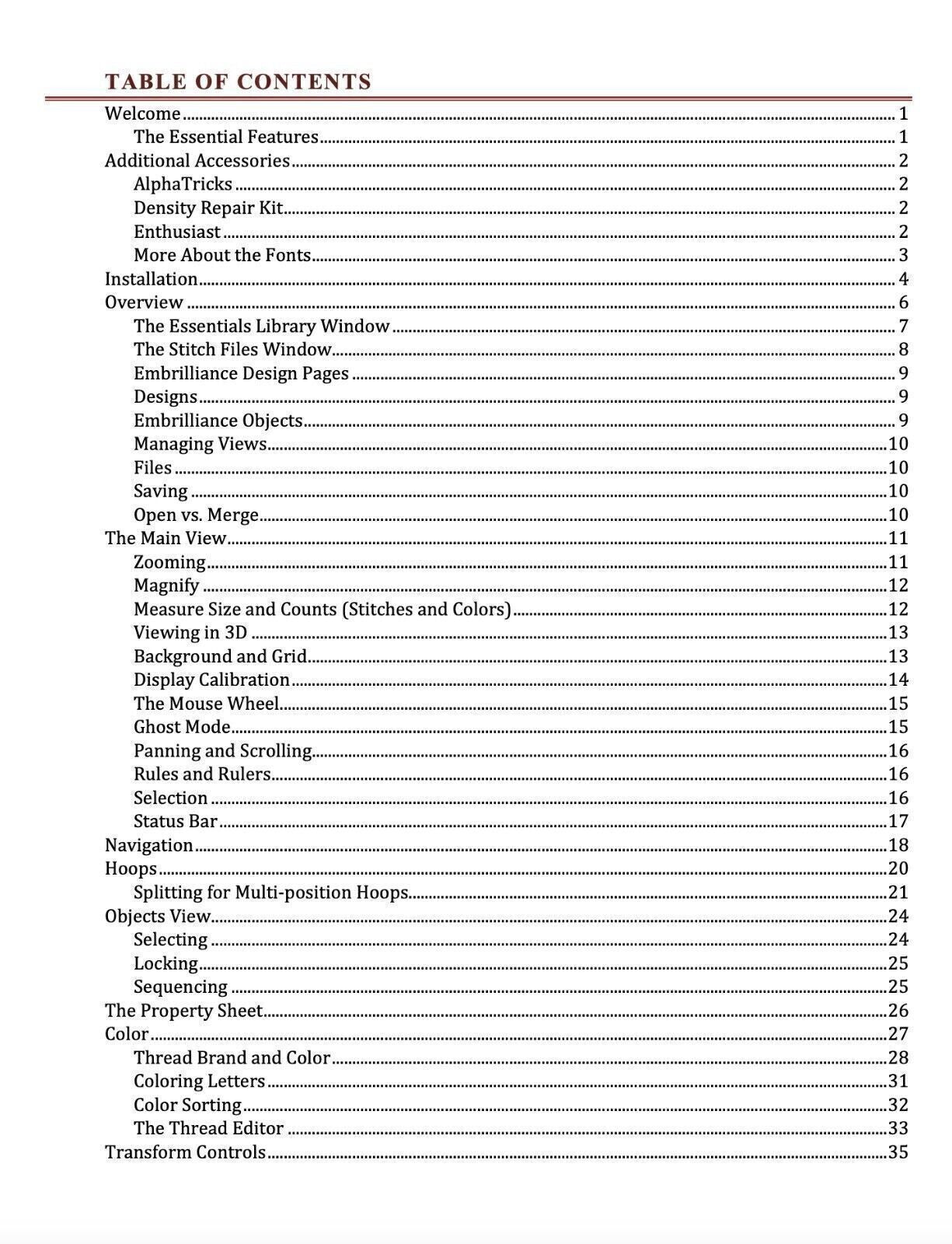 Embrilliance Essentials User Guide for Mac Macintosh Instructions Manual COLOR