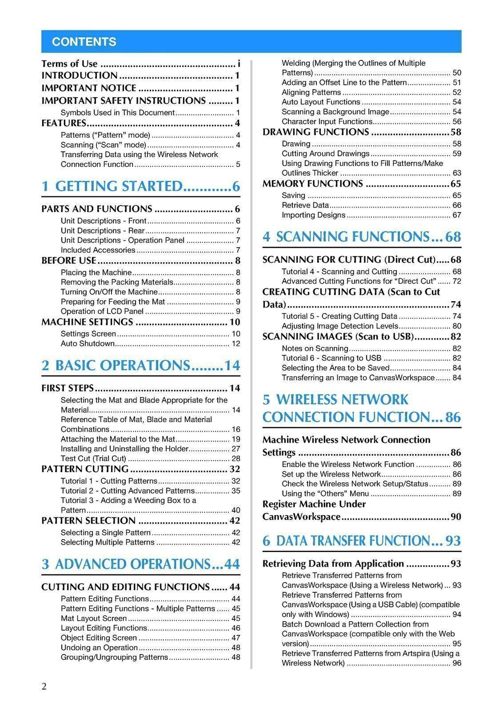 Brother Scan & Cut SDX325 SDX2200(D) Instructions Manual & Design Pattern Guide