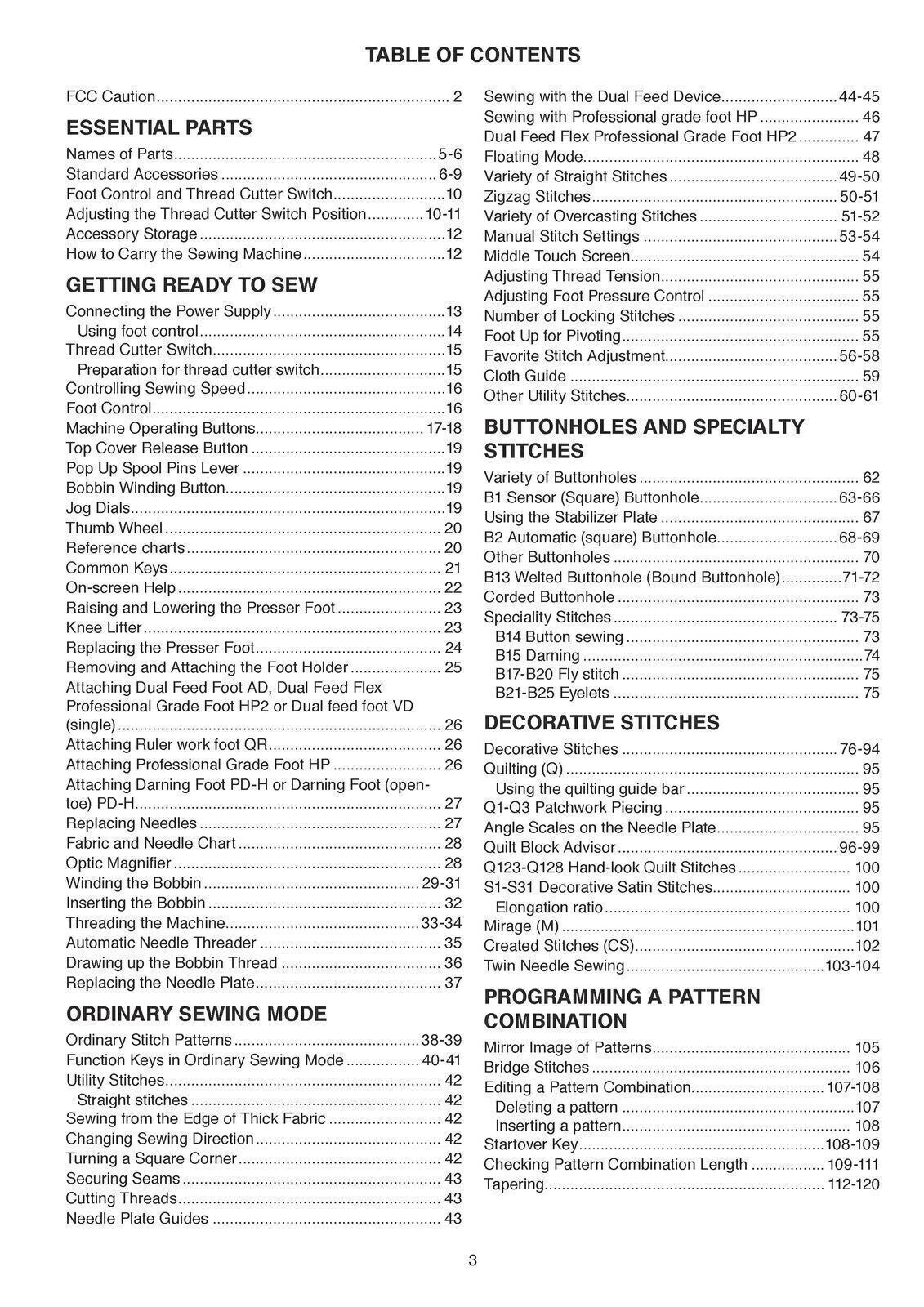 JANOME CONTINENTAL M17 Sewing Machine User Manual Instructions, FULL 192 Pg Book