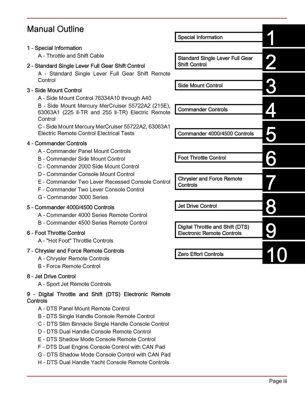 MERCURY REMOTE CONTROLS SERVICE MANUAL - STEEL WIRE BOUND - PROTECTIVE COVERS
