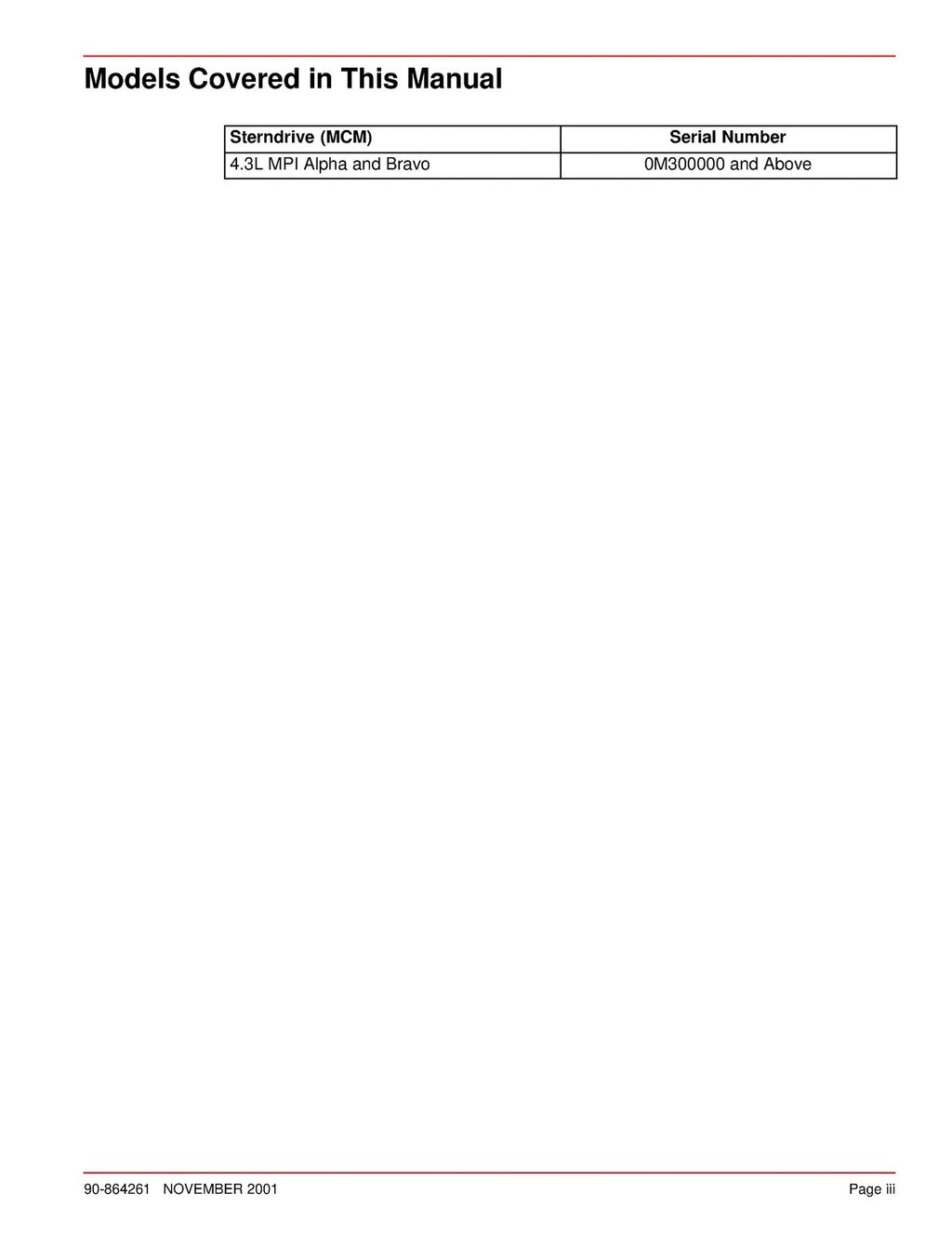 MERCURY 4.3L MPI GASOLINE ENGINE NO. 32 SERVICE MANUAL - WIRE BOUND - COVERS