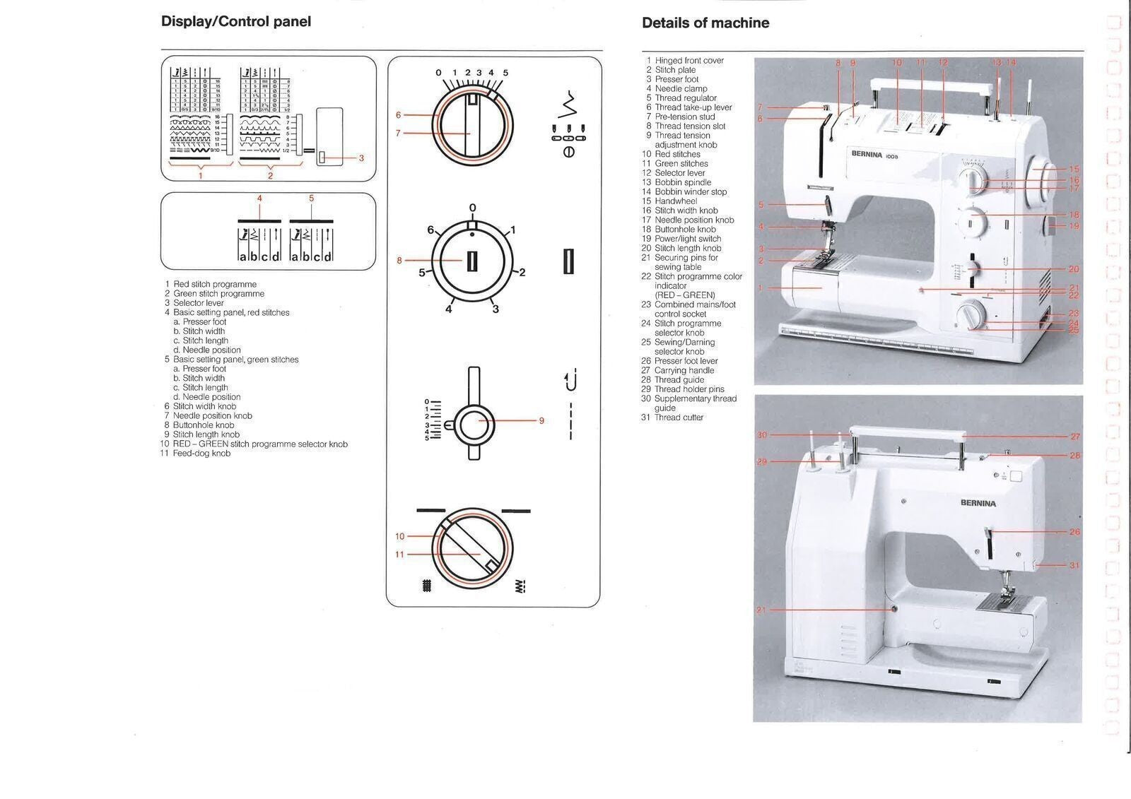 BERNINA 1008 Sewing Machine User Manual Owners Instruction Guide COLOR COPY