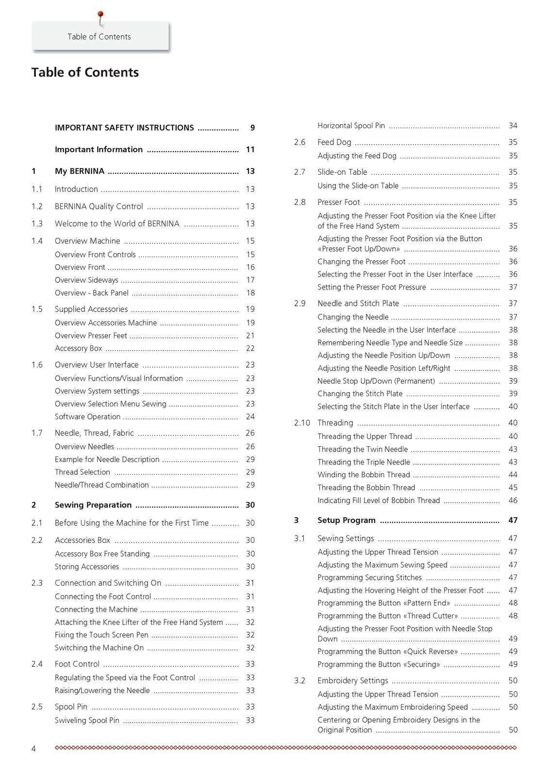 BERNINA 735 User Manual - 200 Color Pages - Protective Covers - Tough Wire Bound