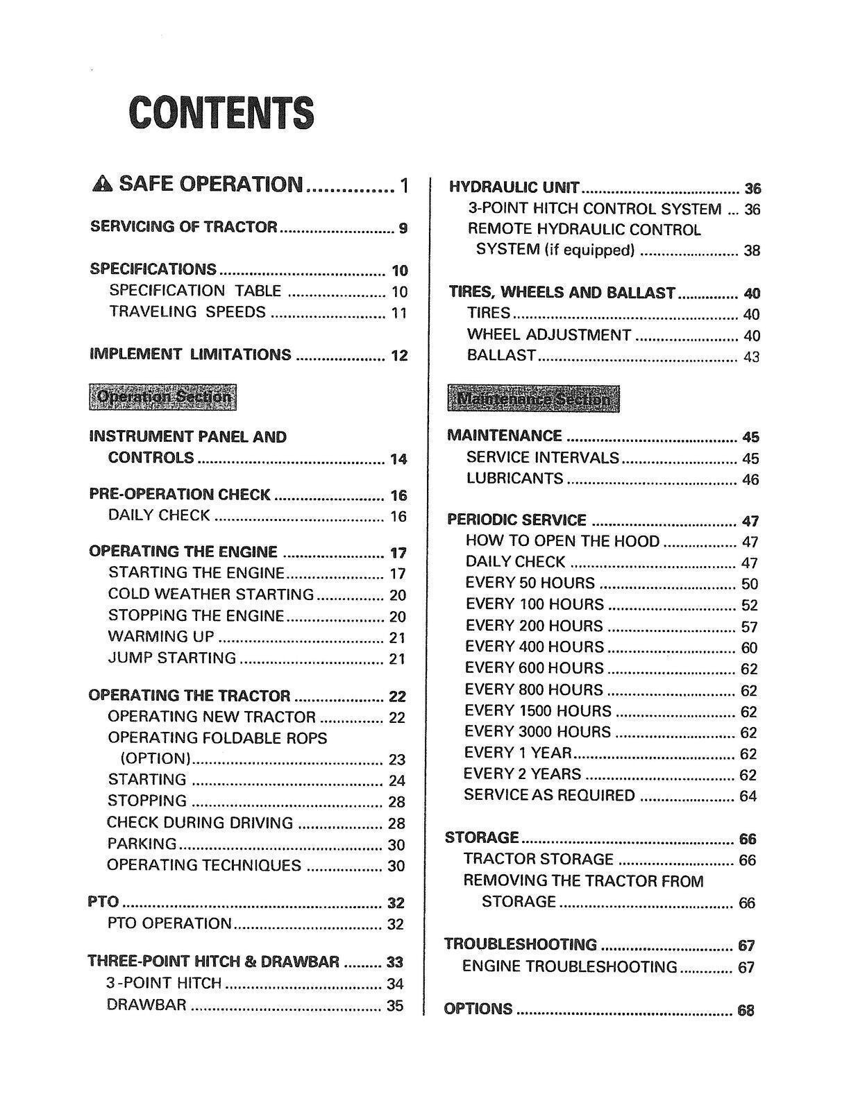KUBOTA L4300 TRACTOR OPERATORS MANUAL - STEEL WIRE BOUND - PROTECTIVE COVERS