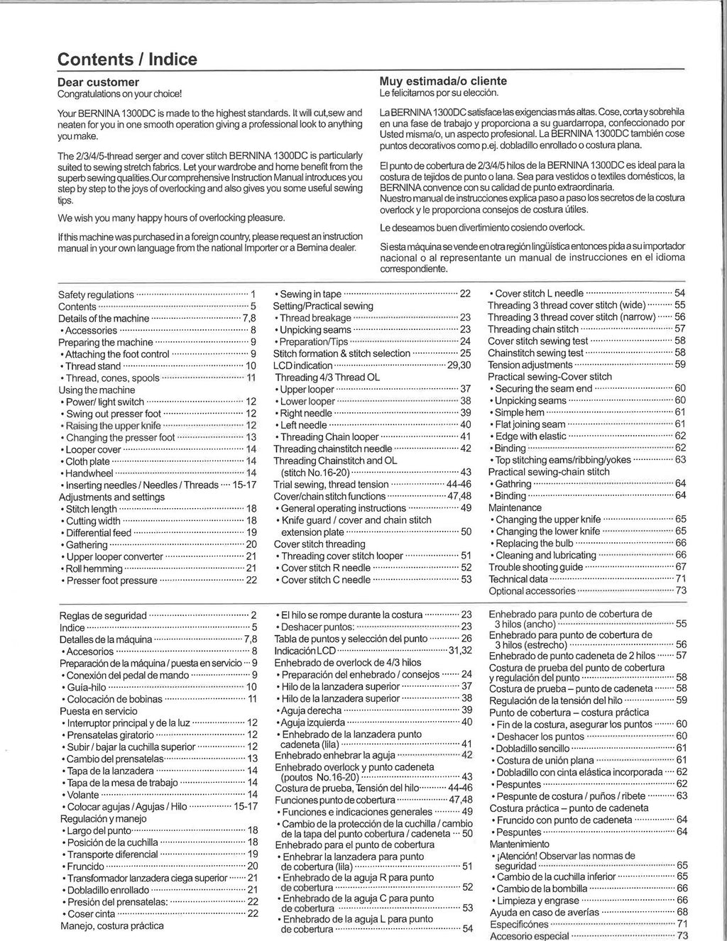 BERNINA Overlocker 1300DC Instruction Manual, STEEL WIRE BOUND PROTECTIVE COVERS