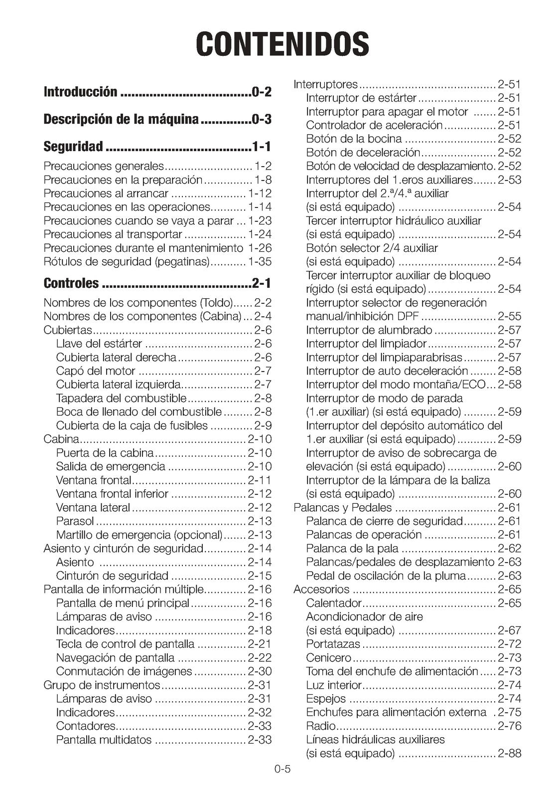 TAKEUCHI TB240 EXCAVADORA MINI MANUAL DEL OPERARIO EN ESPANOL EN ESPIRAL