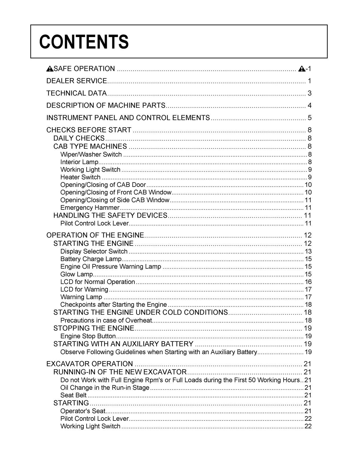 KUBOTA U27-4 EXCAVATOR OPERATORS MANUAL - STEEL WIRE BOUND - PROTECTIVE COVERS