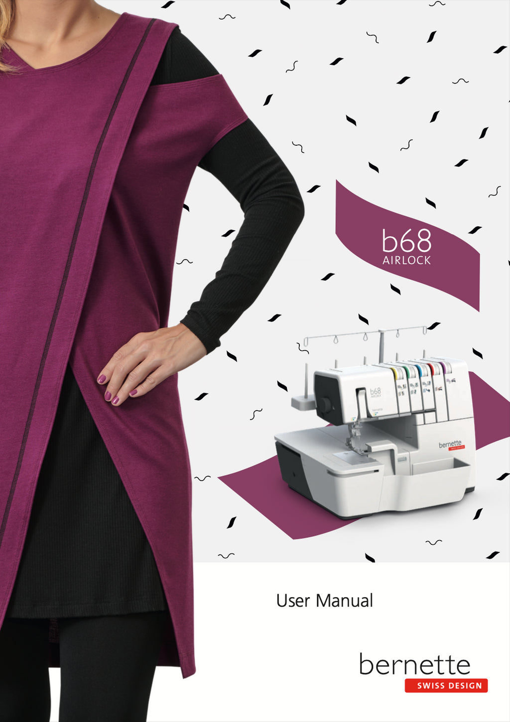 BERNINA B68 Airlock Serger User Manual + 2 WORKBOOK BUNDLE: Basics; Stitch Types