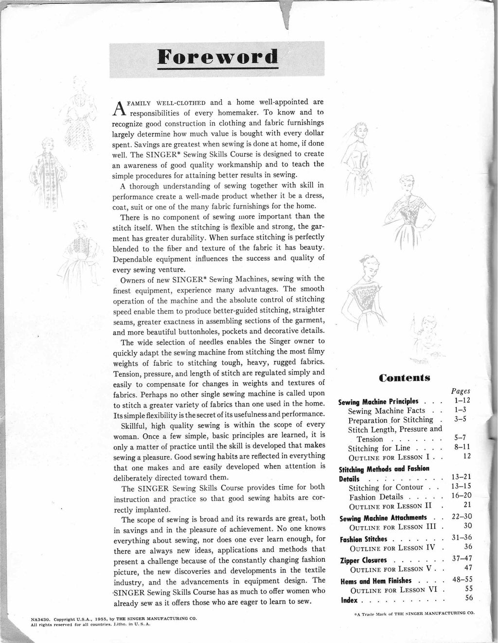 SINGER Sewing Skills Reference Book Manual - WIRE BOUND - TOUGH COVERS