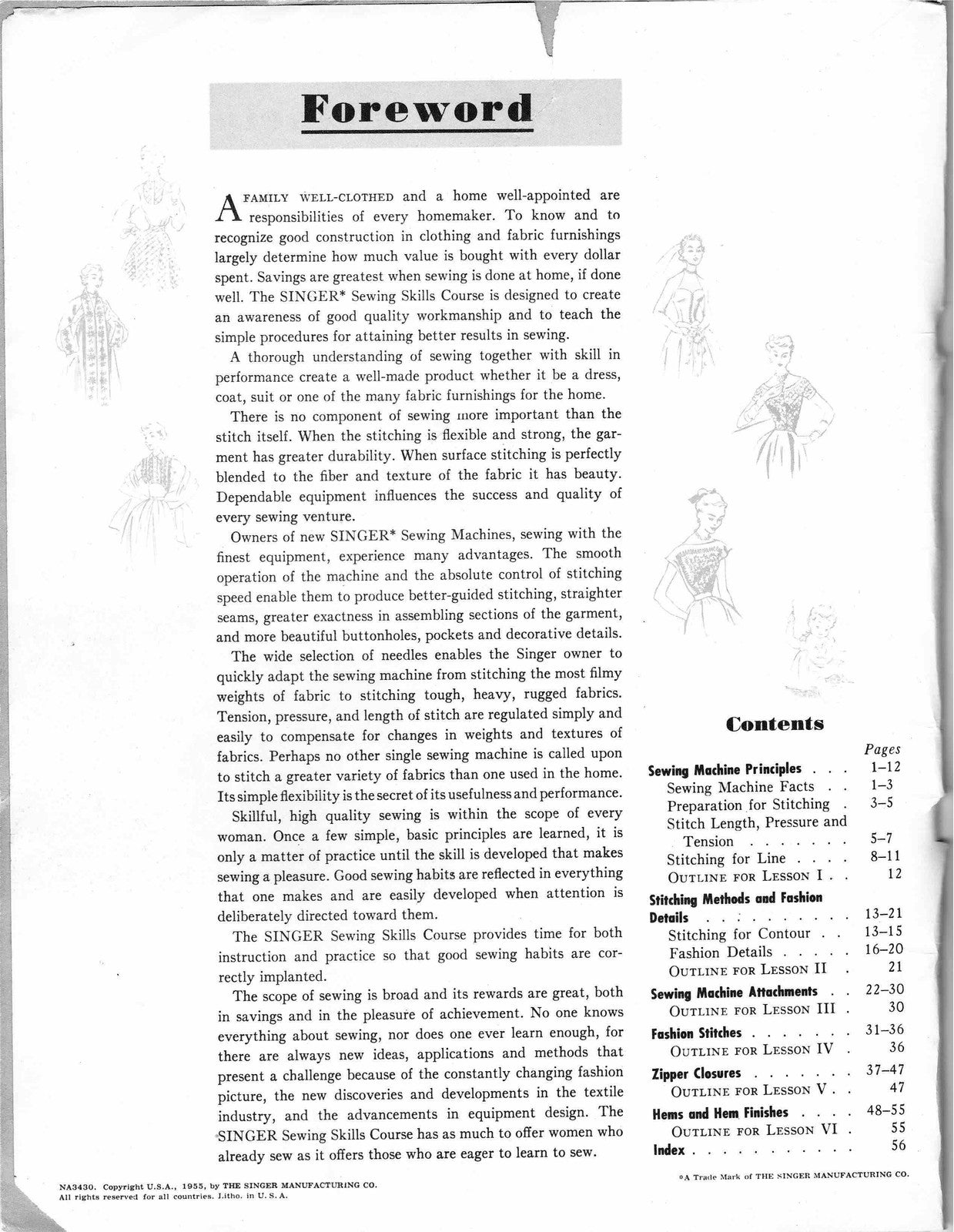 SINGER Sewing Skills Reference Book Manual - WIRE BOUND - TOUGH COVERS