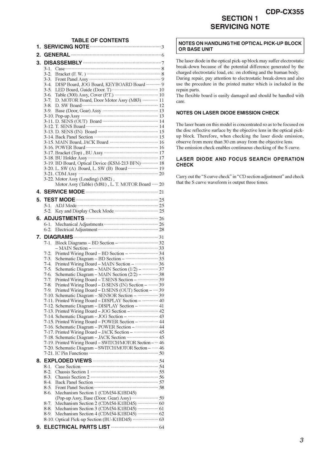 SONY CDPCX355 300 Disc CD Changer User Manual Operation Guide Tough Wire Binding