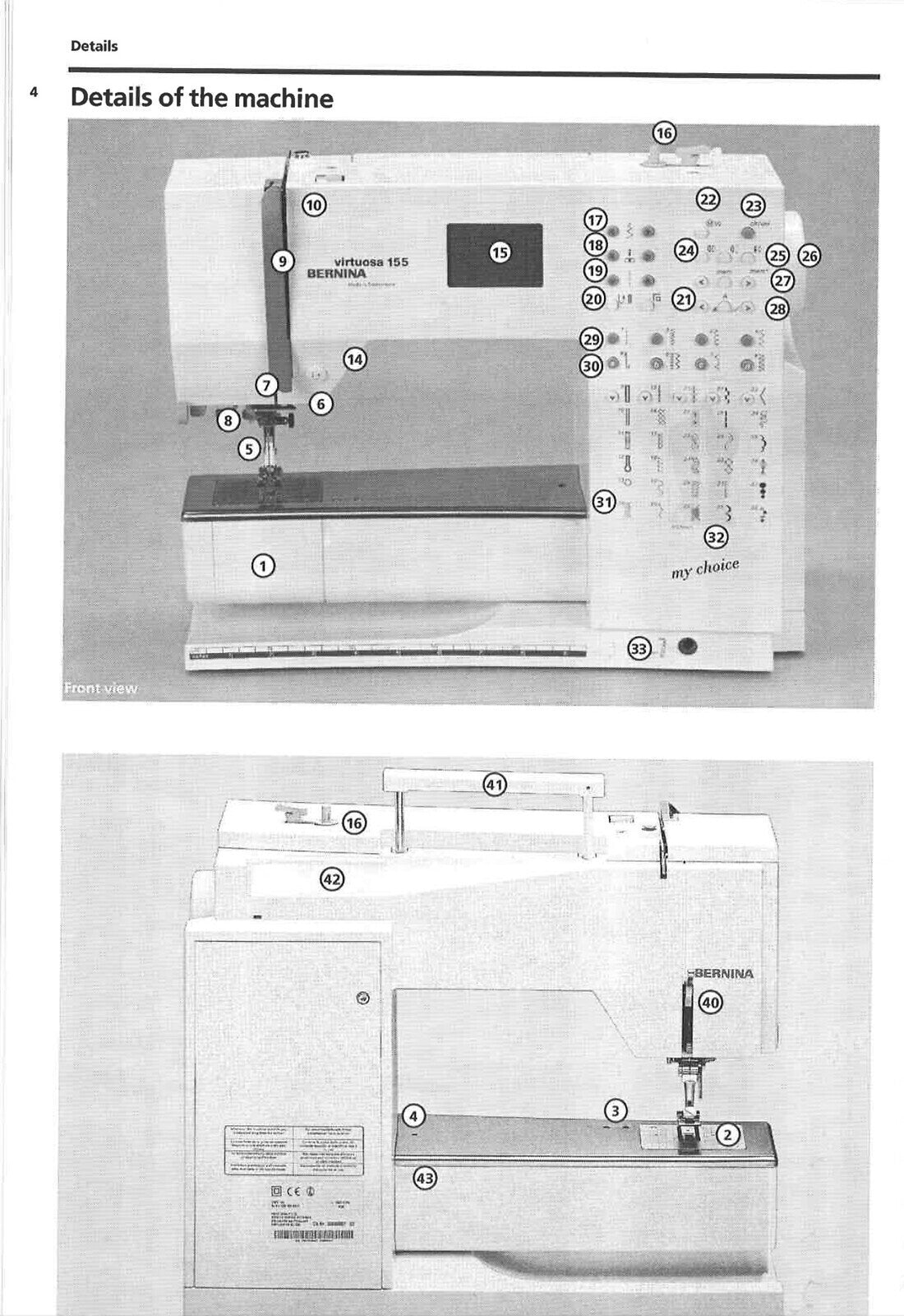 BERNINA VIRTUOSA 155 Sewing Machine User Manual Owners Instruction Guide